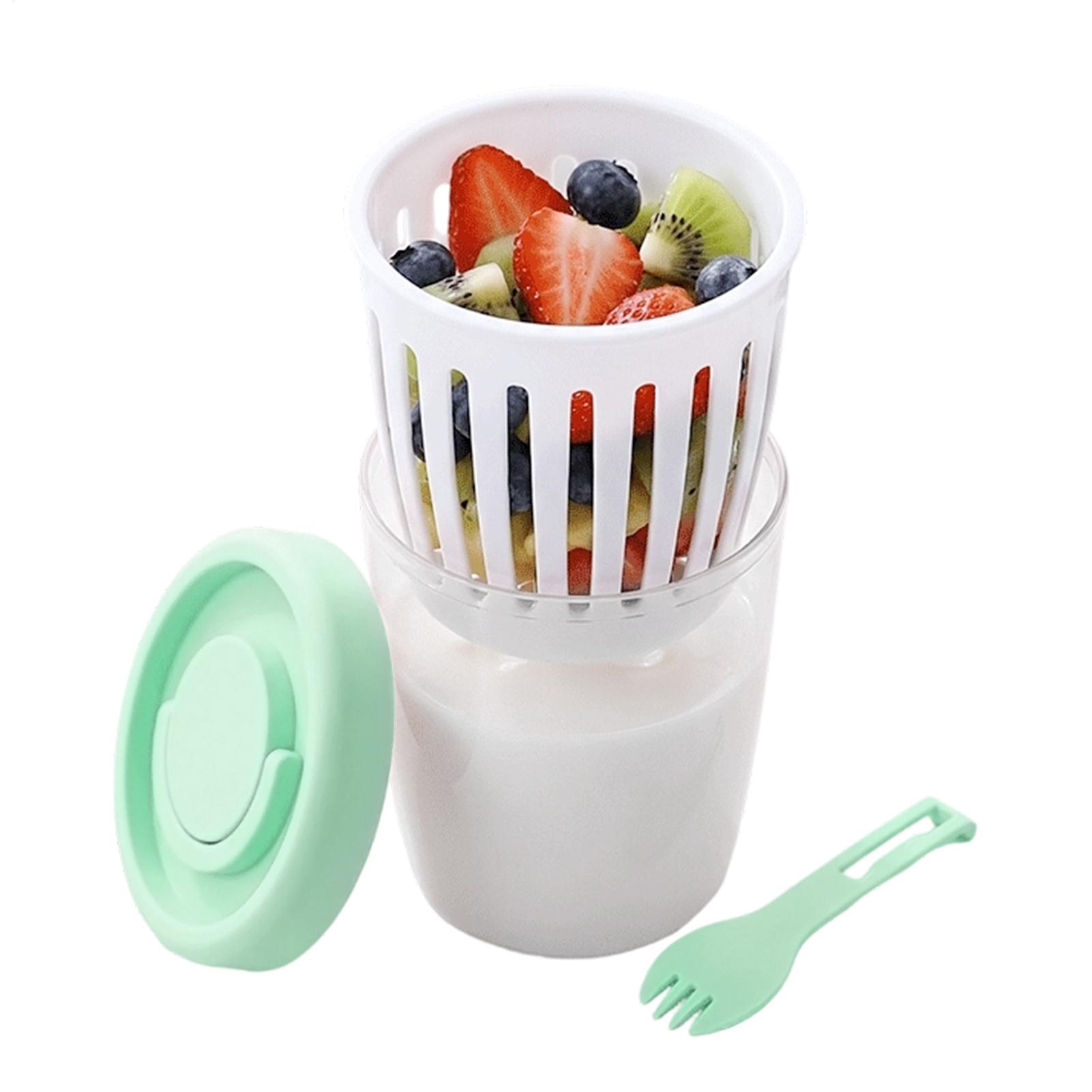 Meal Prep Overnight Oats - Kapaklı Yoğurt Kapları, Süzgeçli Hava Geçirmez