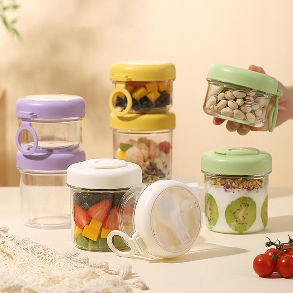 Meal Prep Overnight Oats - Taşınabilir Kahvaltı Kabı Çok Fonksiyonlu Şeffaf