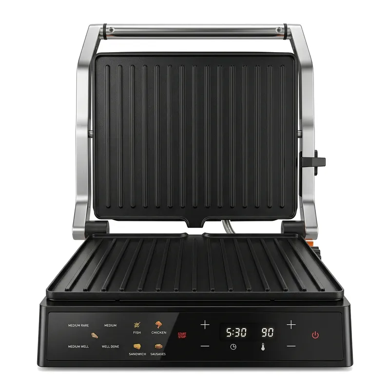 Breakfast Sandwich Press - 2000W Elektrikli Izgara Panini Pres Makinesi,