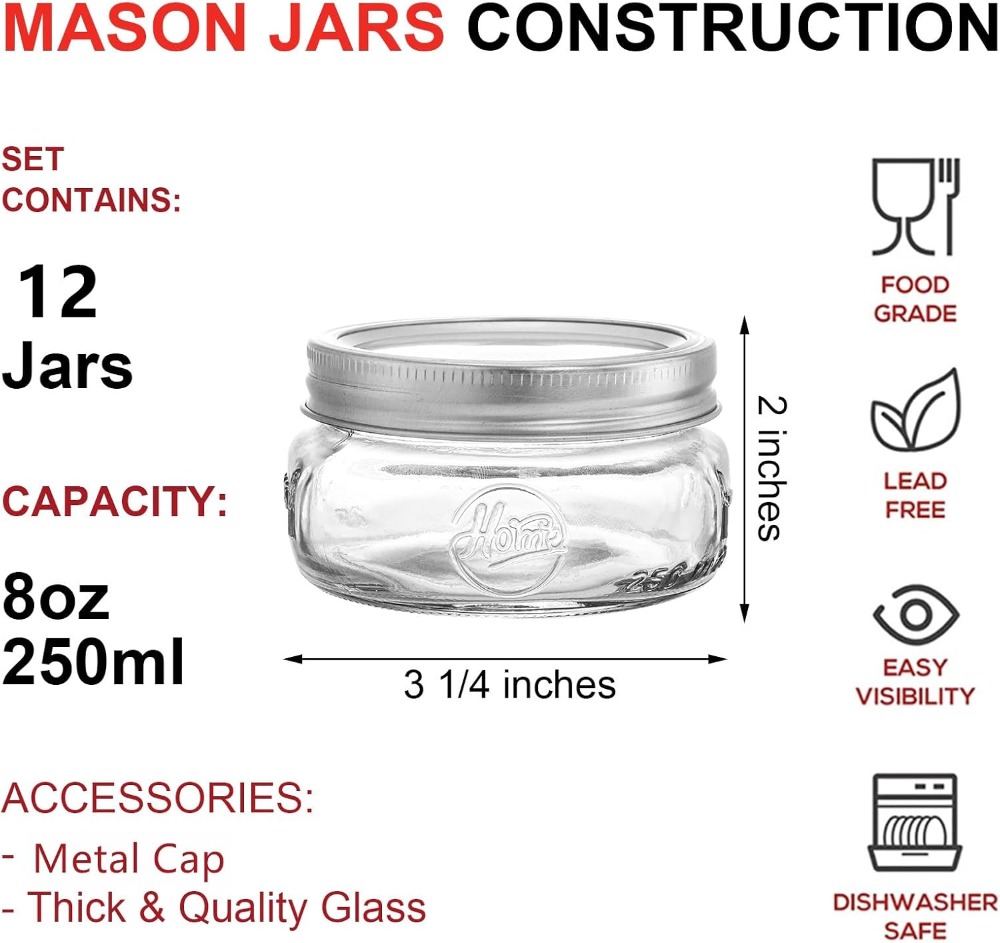 12'li Paket 8oz Geniş Ağızlı C - Meal Prep Overnight Oats incelemesi ve fiyatı