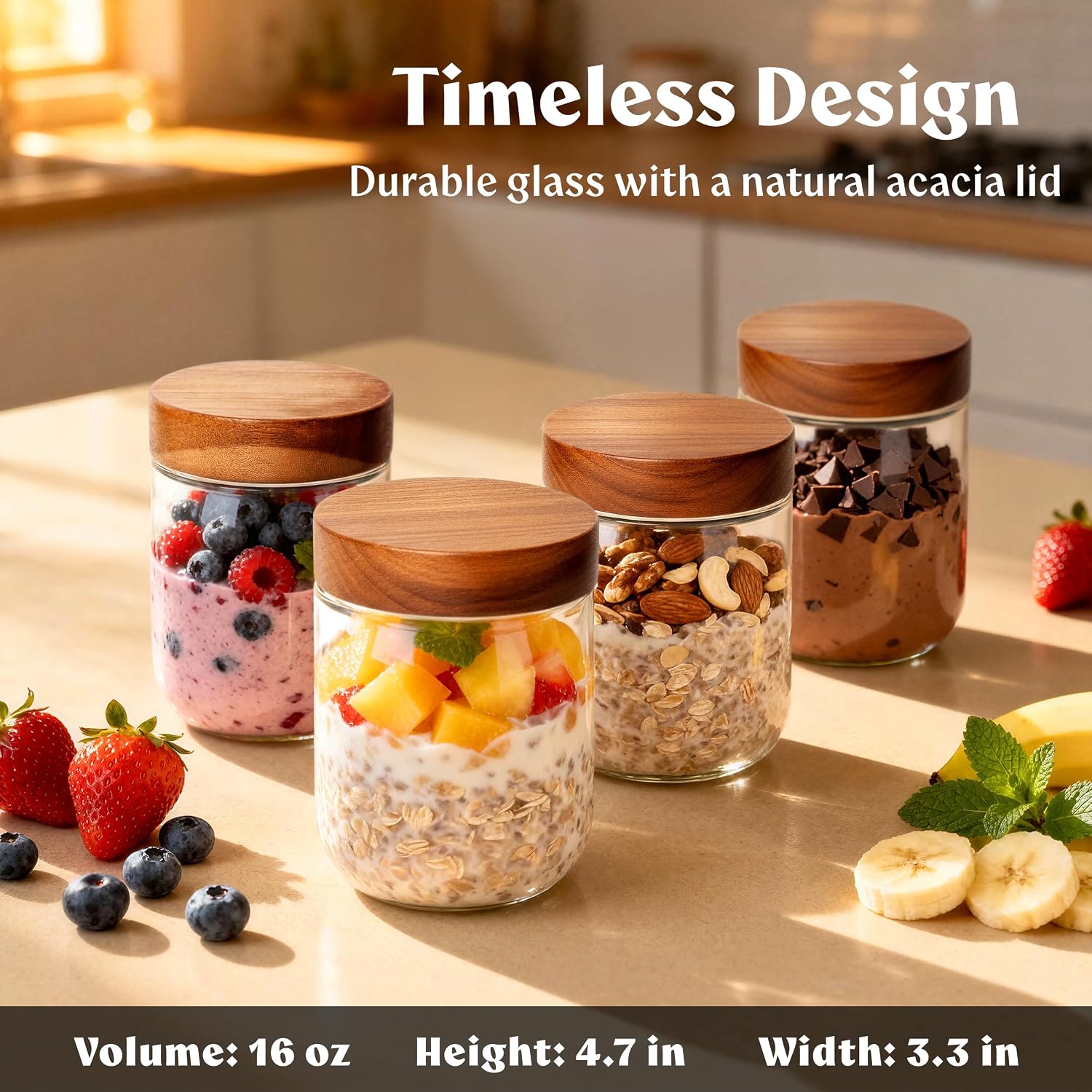 16oz Cam Yemek Hazırlık Kavano - Meal Prep Overnight Oats incelemesi ve fiyatı