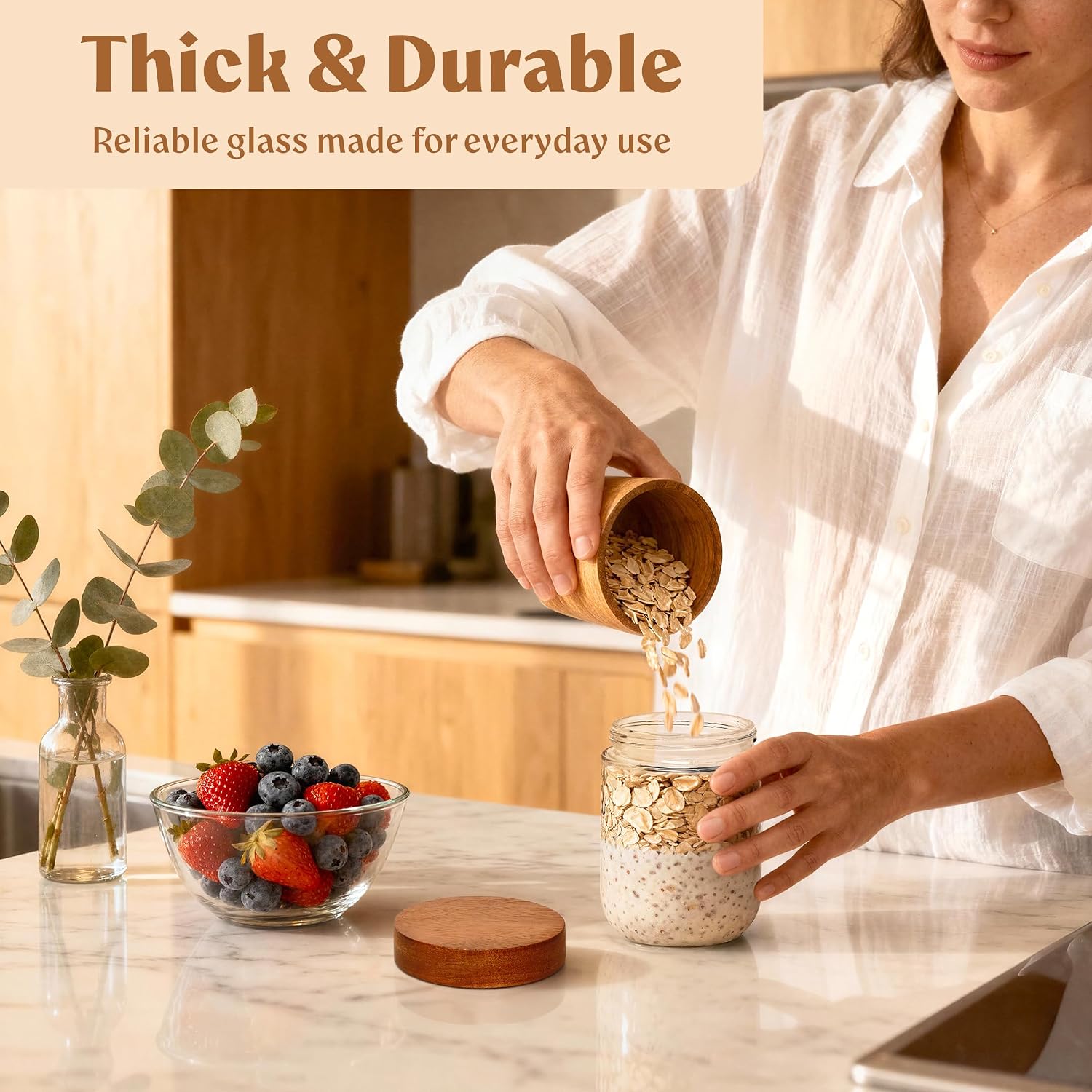 16oz Cam Yemek Hazırlık Kavano - Meal Prep Overnight Oats incelemesi ve fiyatı